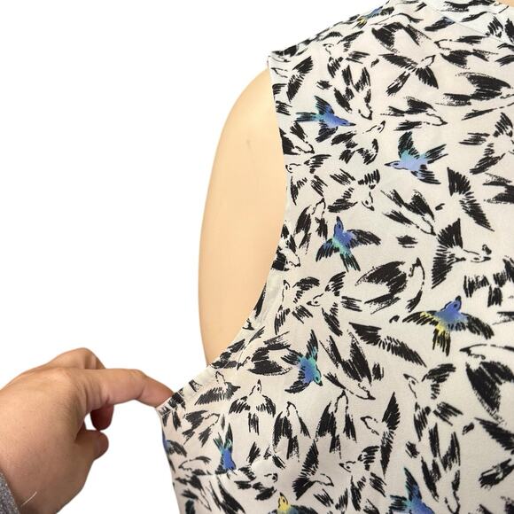 APT 9  Sleeveless Top Size 3X in White with Black Bird Print - Picture 6 of 10